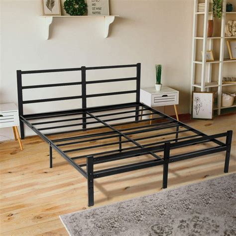 metal bed frame king no box spring|king size bed frames assembled.